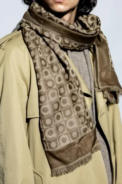 FERRAGAMO beige Scarf with monogram