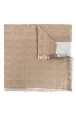 FERRAGAMO beige Scarf with monogram