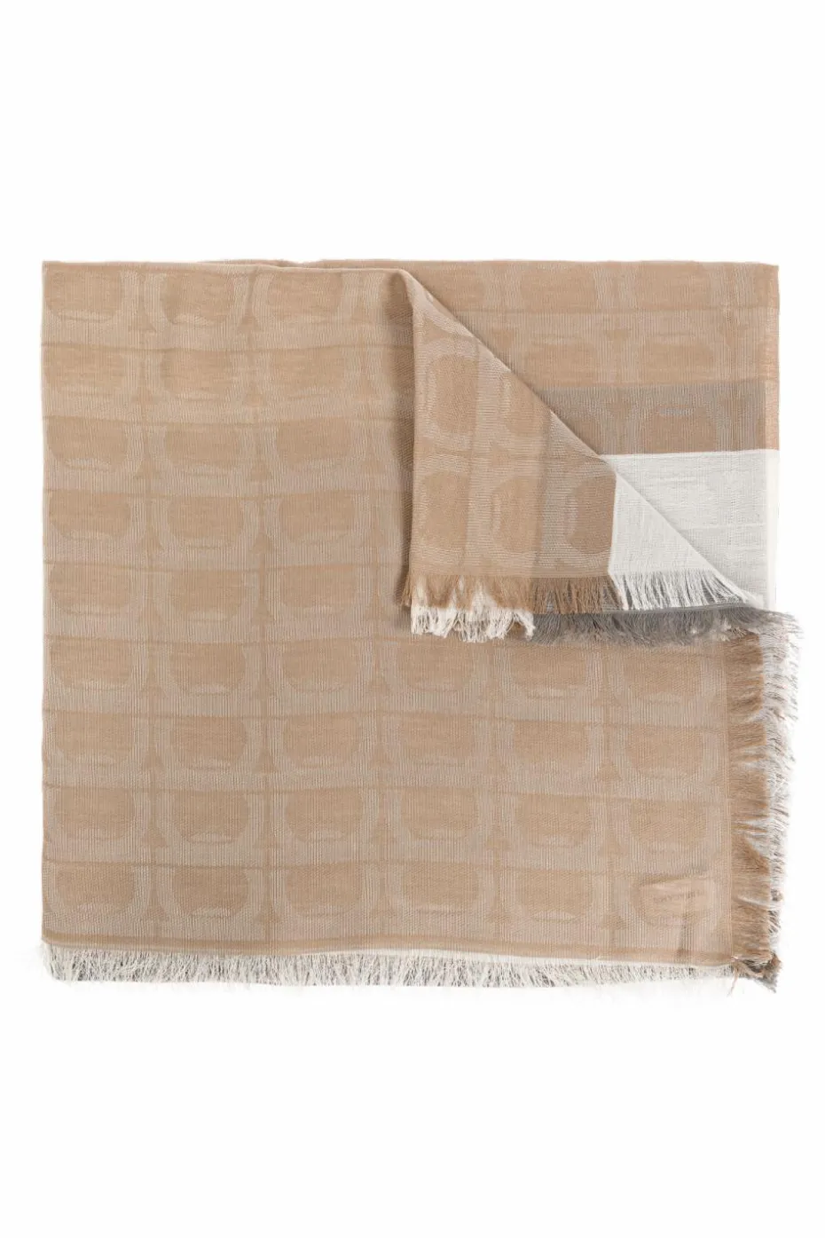 FERRAGAMO beige Scarf with monogram