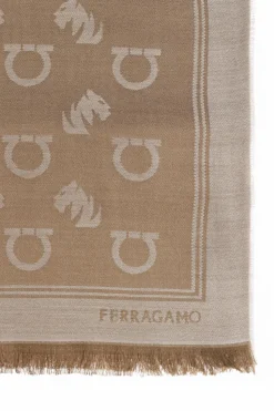FERRAGAMO beige Scarf with monogram