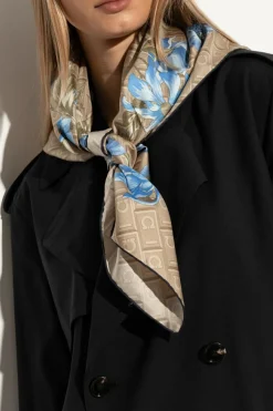 FERRAGAMO beige Silk scarf with print