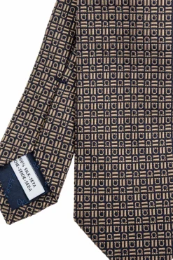 FERRAGAMO beige Silk tie