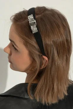FERRAGAMO BLACK Appliqued headband
