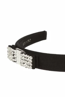 FERRAGAMO BLACK Appliqued headband