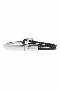 FERRAGAMO BLACK Bracelet with engraved logo