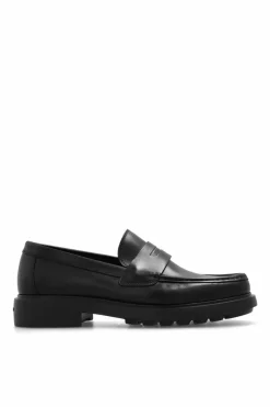 FERRAGAMO BLACK ‘Donny’ leather shoes