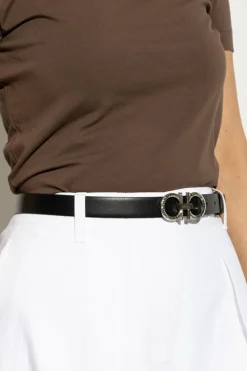 FERRAGAMO BLACK Double-sided belt