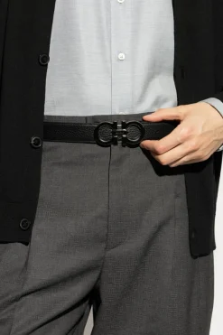 FERRAGAMO BLACK Double-sided belt