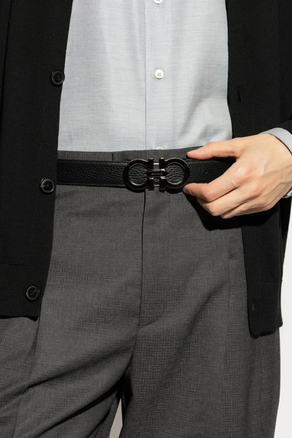 FERRAGAMO BLACK Double-sided belt