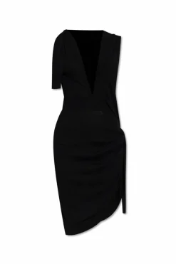 FERRAGAMO BLACK Dress with decorative ties