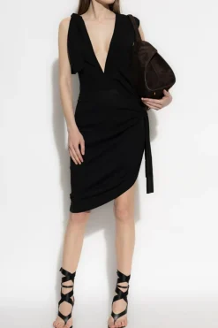 FERRAGAMO BLACK Dress with decorative ties