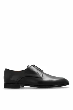 FERRAGAMO BLACK ‘Fosco’ leather shoes