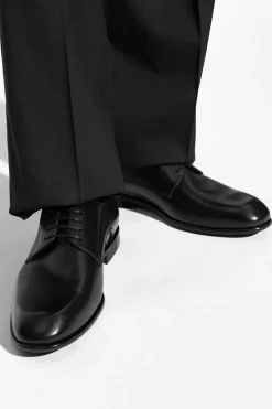 FERRAGAMO BLACK ‘Fosco’ leather shoes