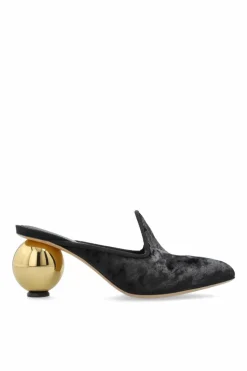 FERRAGAMO BLACK Heeled mules "Tasha"