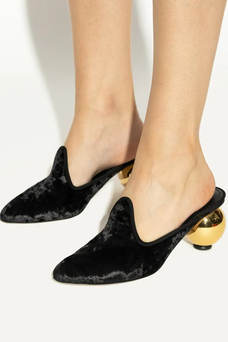 FERRAGAMO BLACK Heeled mules "Tasha"