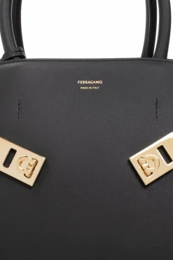 FERRAGAMO BLACK ‘Hug’ handbag
