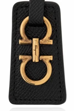 FERRAGAMO BLACK Keychain with logo