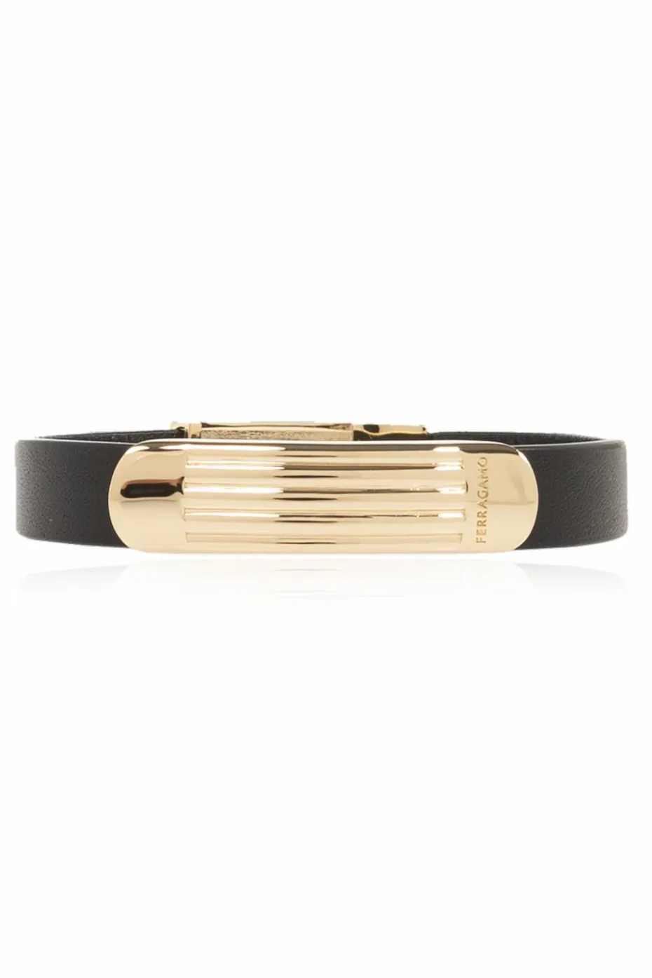 FERRAGAMO BLACK Leather bracelet