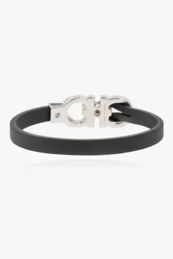 FERRAGAMO BLACK Leather bracelet