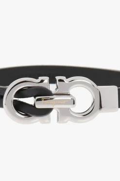 FERRAGAMO BLACK Leather bracelet