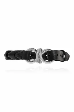 FERRAGAMO BLACK Leather bracelet