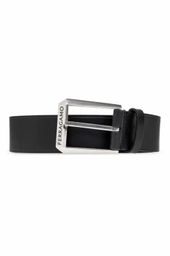 FERRAGAMO BLACK Leather belt