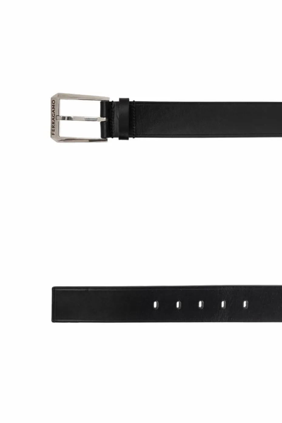 FERRAGAMO BLACK Leather belt
