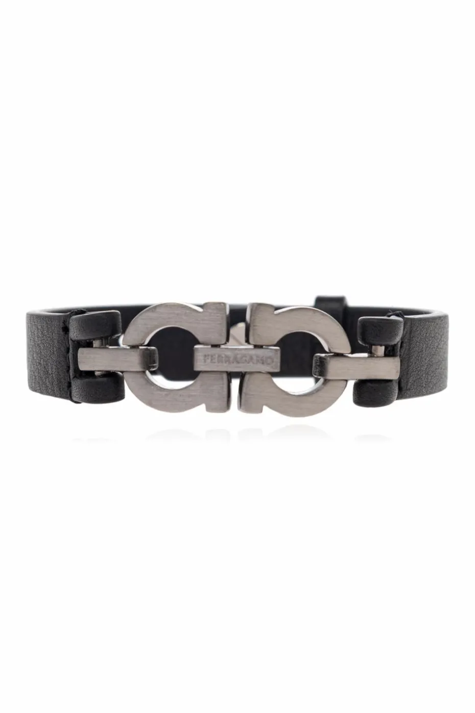 FERRAGAMO BLACK Leather bracelet