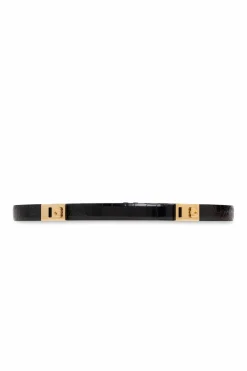 FERRAGAMO BLACK Leather belt