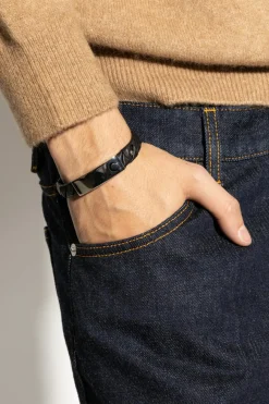 FERRAGAMO BLACK Leather bracelet