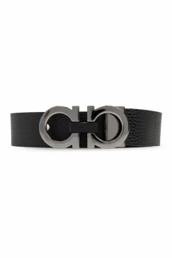 FERRAGAMO BLACK Leather belt