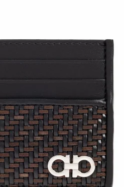 FERRAGAMO BLACK Leather cardholder