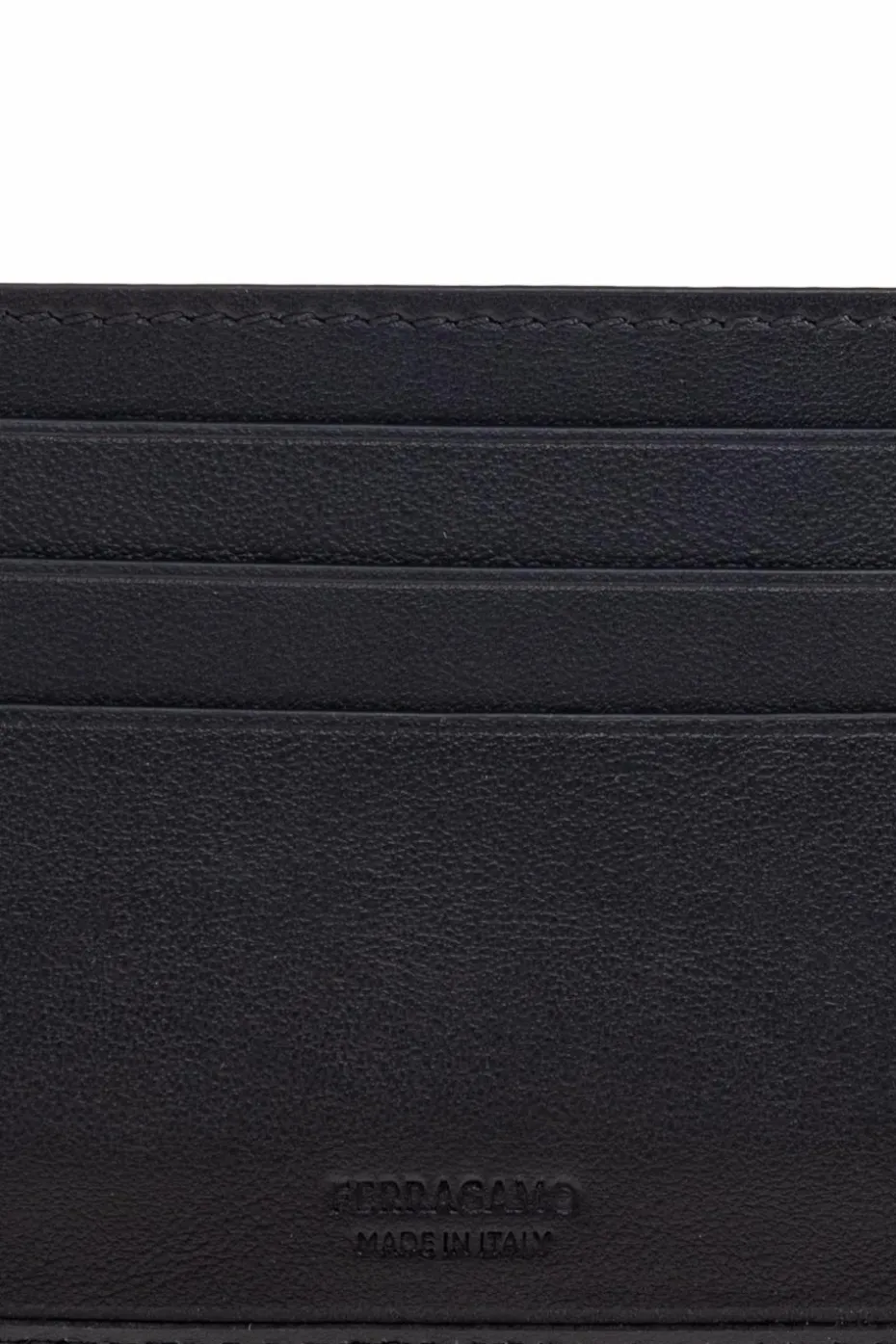 FERRAGAMO BLACK Leather cardholder