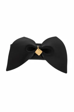 FERRAGAMO BLACK Leather hair clip