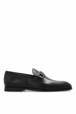 FERRAGAMO BLACK Leather loafers