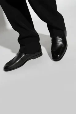 FERRAGAMO BLACK Leather loafers