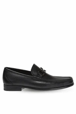 FERRAGAMO BLACK Leather Loafers