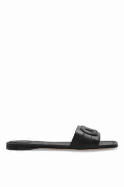 FERRAGAMO BLACK Leather slides Liss