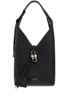 FERRAGAMO BLACK Leather shoulder bag