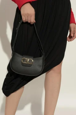 FERRAGAMO BLACK Leather shoulder bag