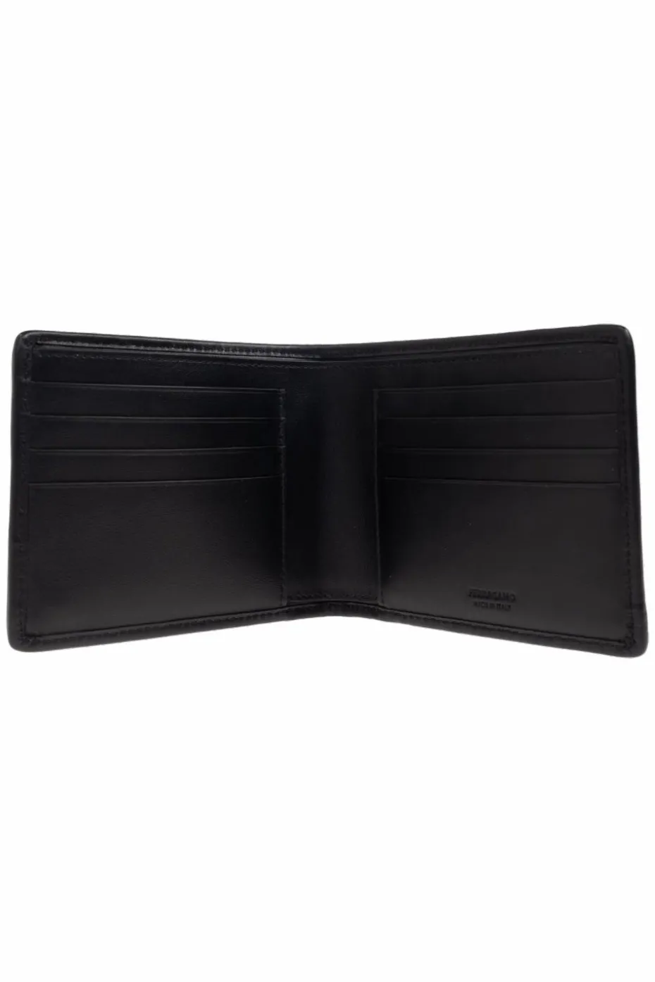 FERRAGAMO BLACK Leather wallet with logo