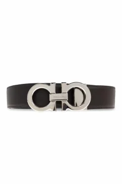 FERRAGAMO BLACK Logo belt