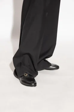 FERRAGAMO BLACK ‘Ottone’ leather shoes