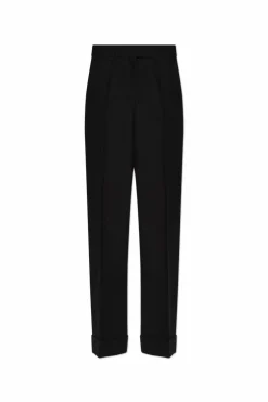FERRAGAMO BLACK Pants with wool finish