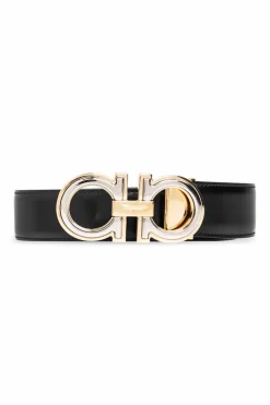 FERRAGAMO BLACK Reversible leather belt