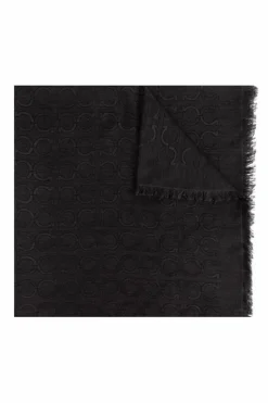 FERRAGAMO BLACK Scarf with Monogram