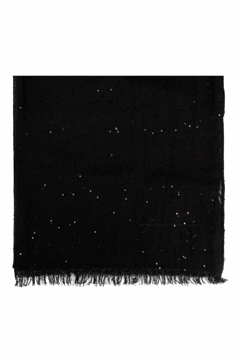 FERRAGAMO BLACK Scarf with shimmering sequins