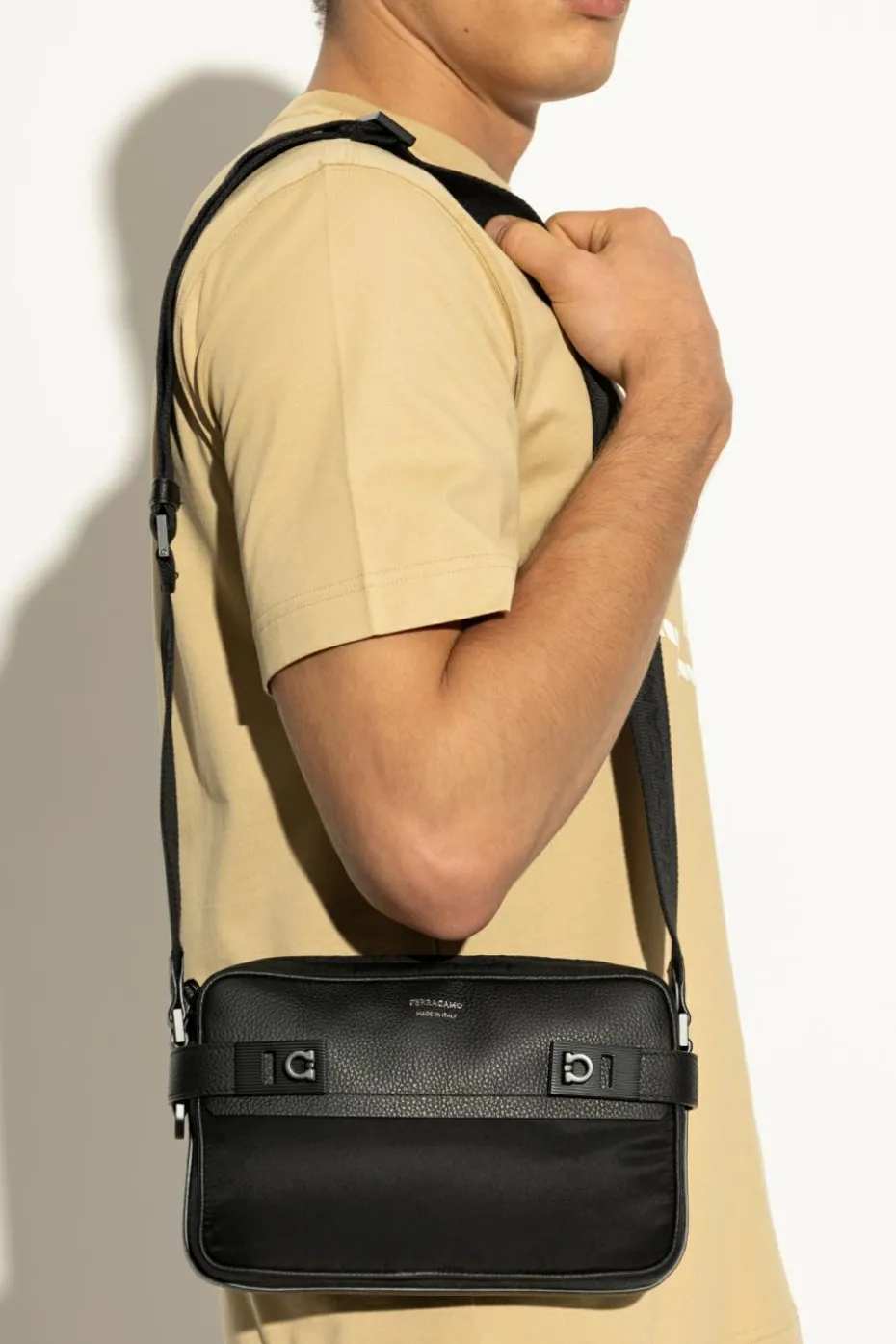 FERRAGAMO BLACK Shoulder bag "Twins"