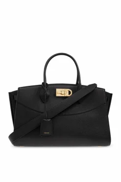 FERRAGAMO BLACK Shoulder bag "Noth-South Hobo Large"