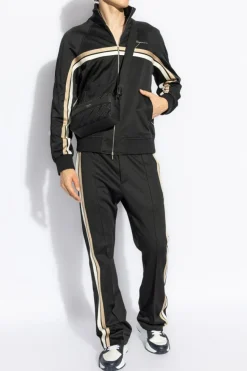 FERRAGAMO BLACK Sweatpants with stripes